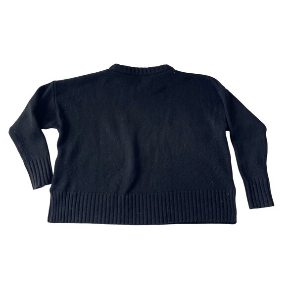 Aritzia Babaton Black Wool Cashmere Crewneck Boxy Fit Pullover Sweater Size XXS - Picture 2 of 5